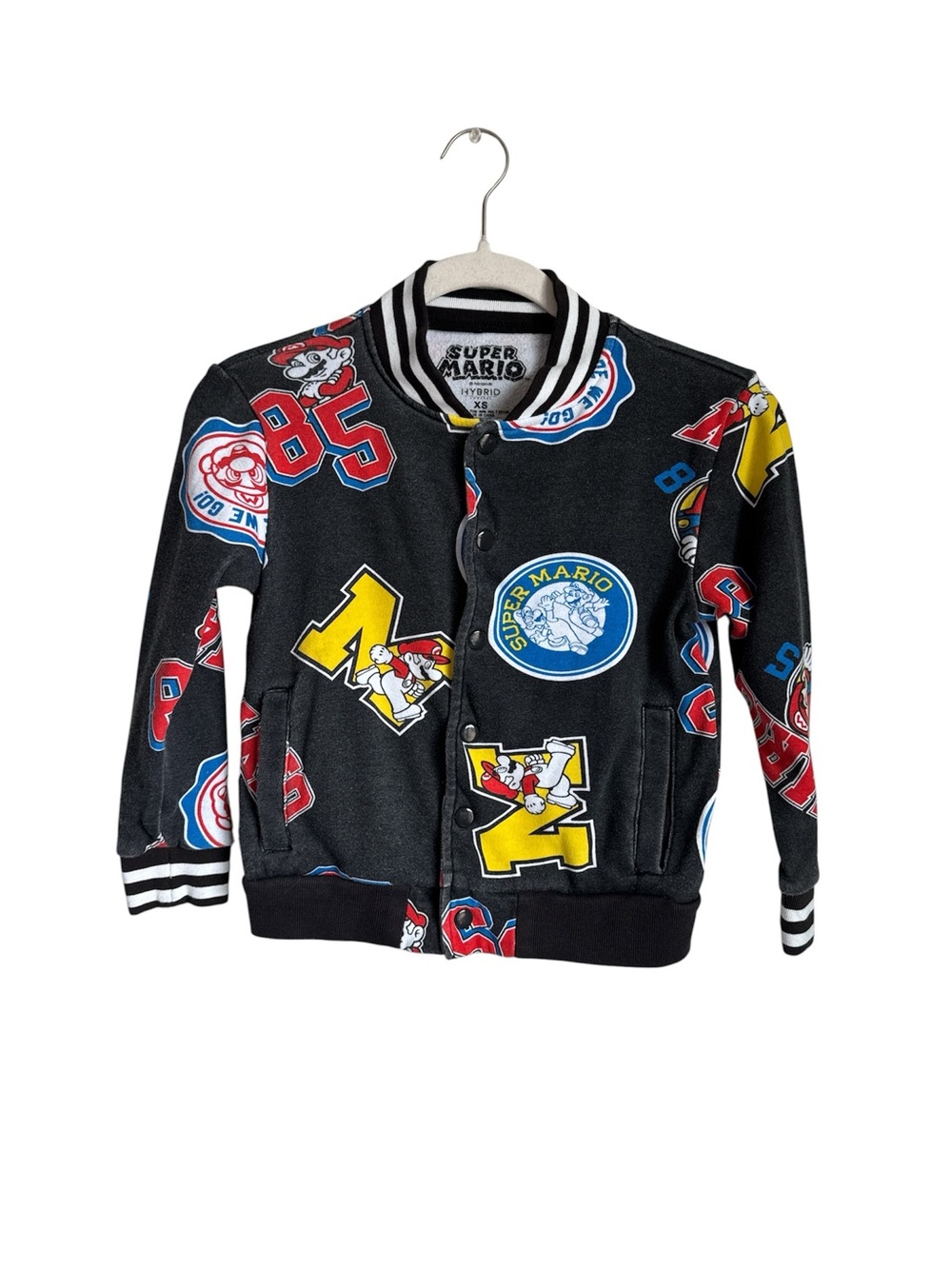 Nintendo Kids Black Graphic Bomber Sweater